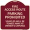 Signmission Fire Access Route Vehicles Will Towed Away Owner Expense Aluminum Sign, 18" L, 18" H, BU-1818-24025 A-DES-BU-1818-24025 - alternate 1